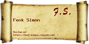 Fenk Simon névjegykártya